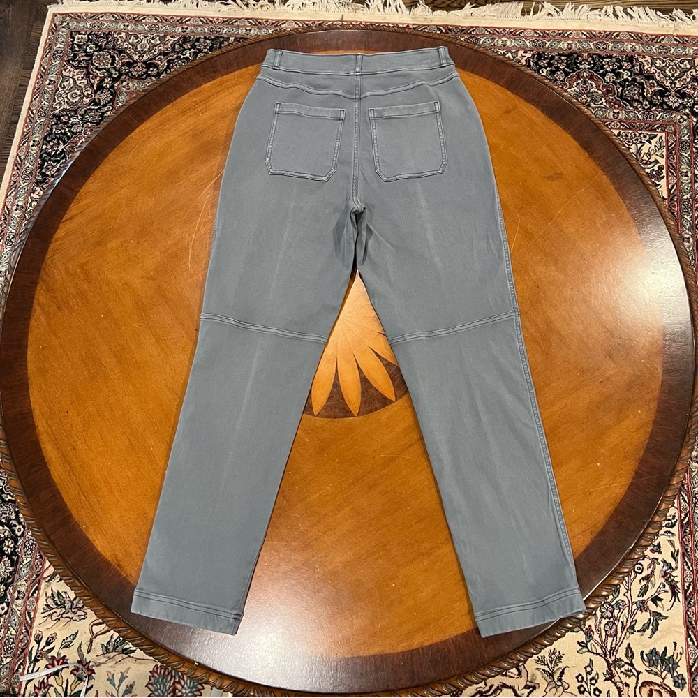 SPANX Stretch Twill Straight Leg Pant Hazy Blue Gray Large Pull On Relaxed - Picture 4 of 16